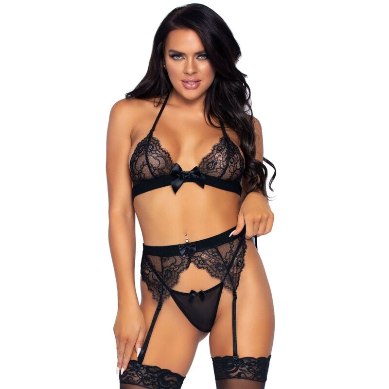 LEG AVENUE - SET TRE PEZZI: TOP, CINTURA E PERIZOMA