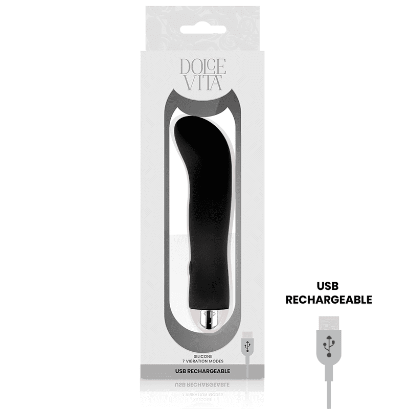 DOLCE VITA - VIBRATORE RICARICABILE DUE NERO 7 VELOCITÀ - immagine 4