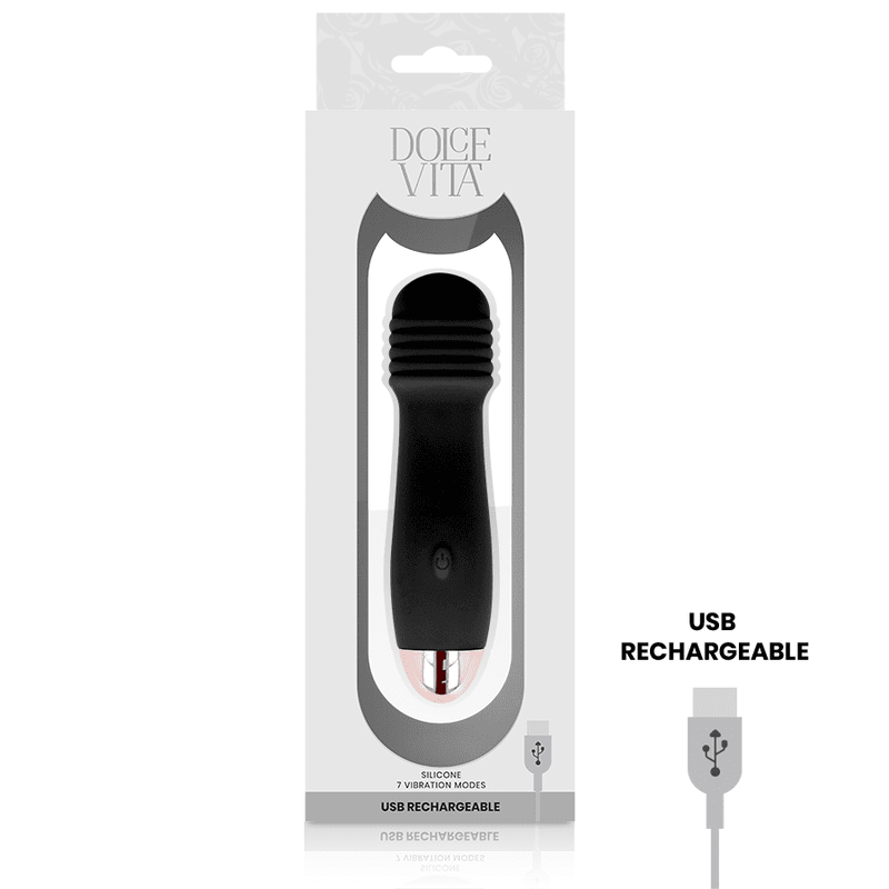 DOLCE VITA - VIBRATORE RICARICABILE TRE NERO A 7 VELOCITÀ - immagine 3