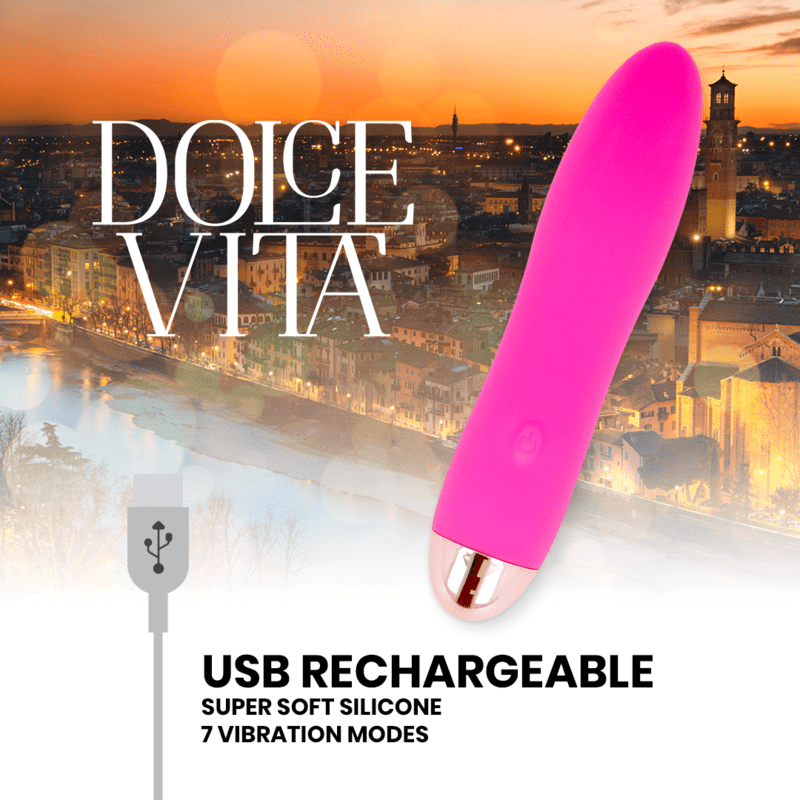 DOLCE VITA - VIBRATORE RICARICABILE QUATTRO ROSA 7 VELOCITÀ - immagine 4