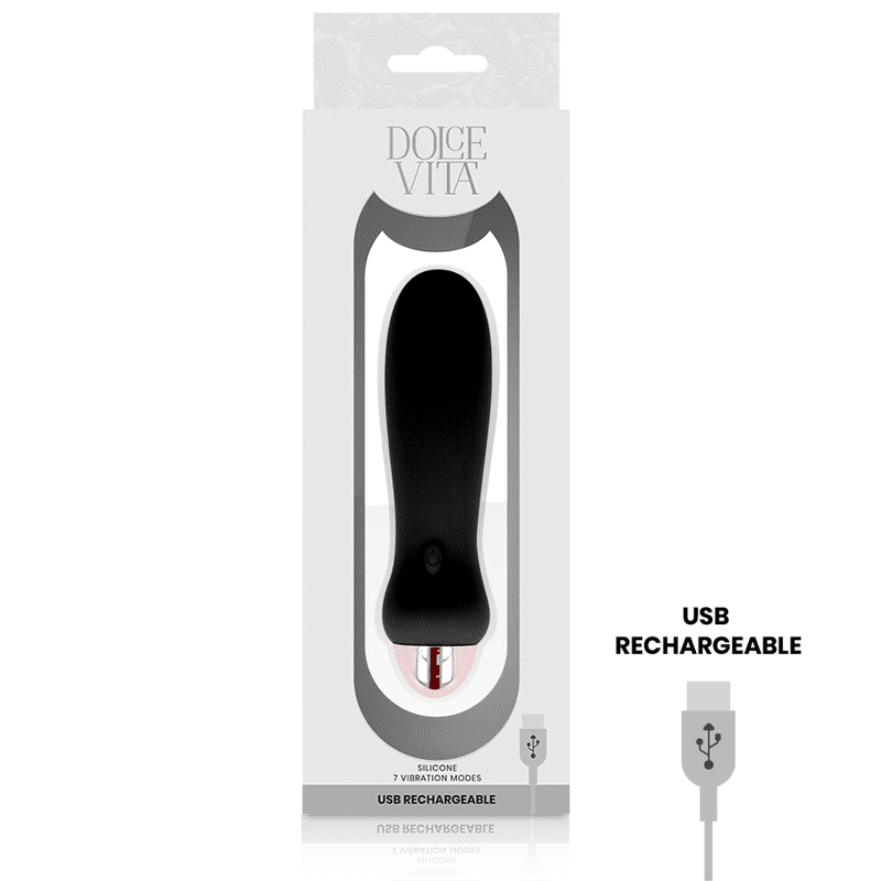 DOLCE VITA - VIBRATORE RICARICABILE CINQUE NERO A 7 VELOCITÀ - immagine 3
