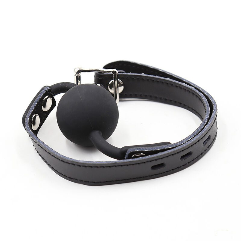 OHMAMA FETISH - BALL GAG IN SILICONE CON CINTURA IN PELLE (LUCCHETTO INCLUSO) - immagine 5
