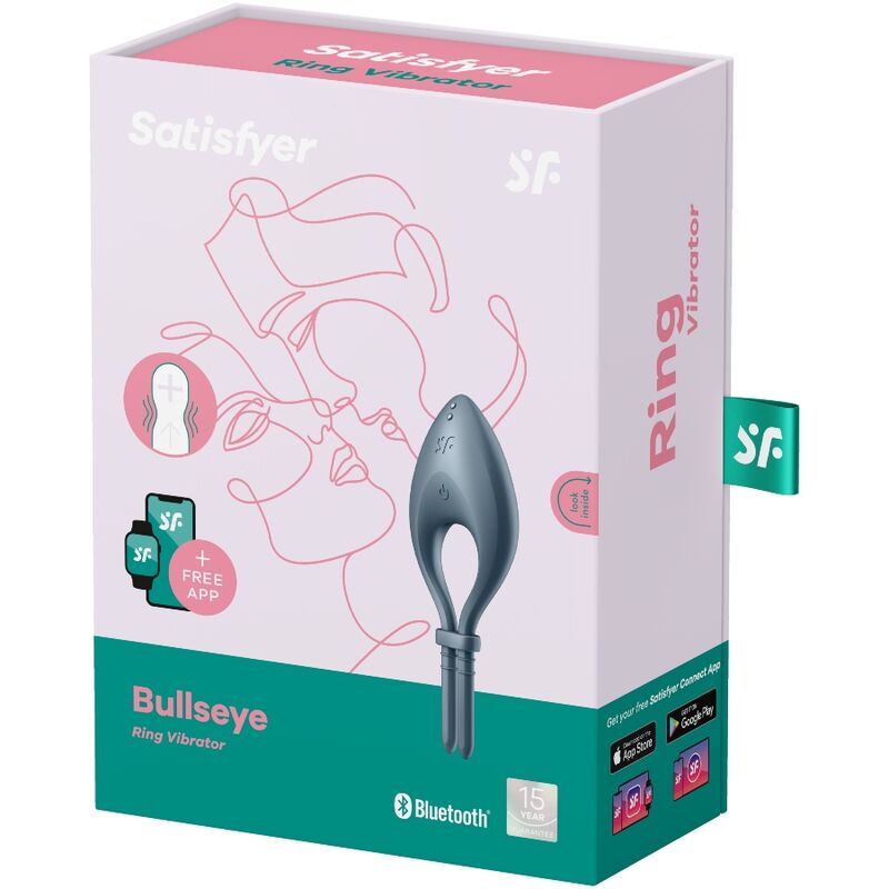 SATISFYER - APP VIBRATORE BULLSEYE RING GRIGIO - immagine 3