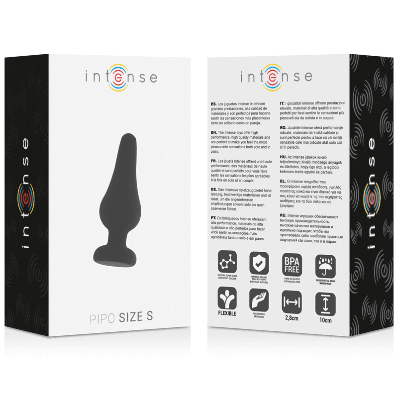 INTENSE - PLUG ANALE PIPO S SILICONE NERO 9,8 CM - immagine 4