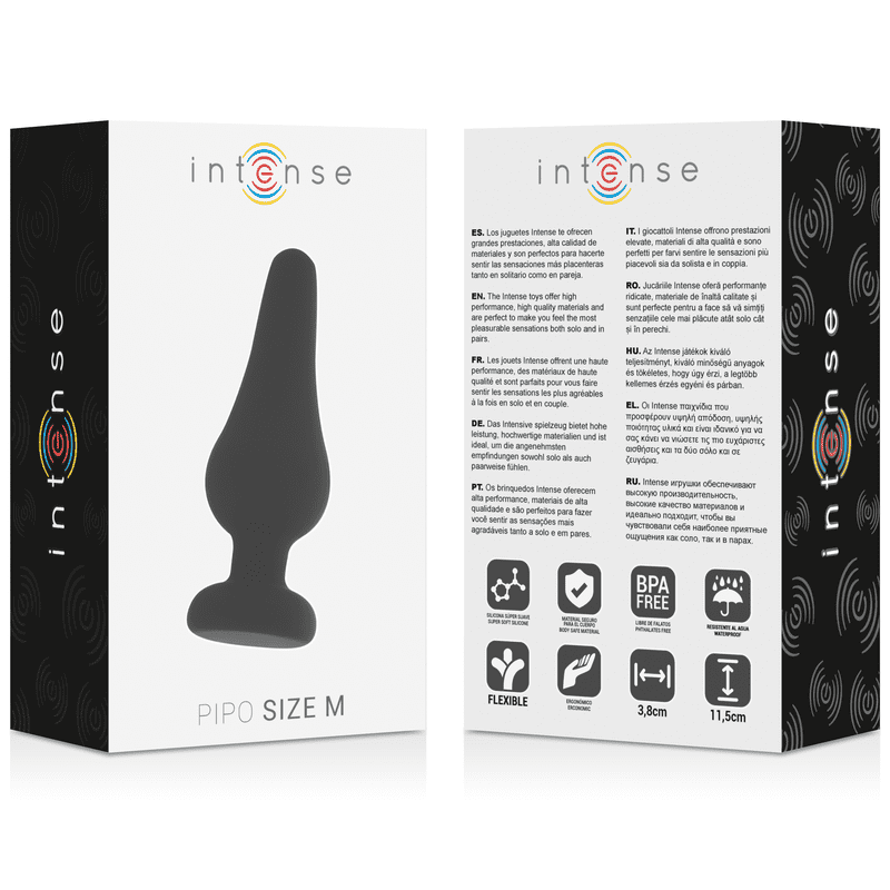 INTENSE - PLUG ANALE PIPO M SILICONE NERO 11 CM - immagine 4
