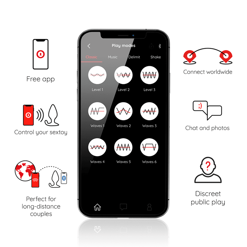 ONINDER - PLUG ANALE VIBRANTE RIO NERO - APP GRATUITA - immagine 2