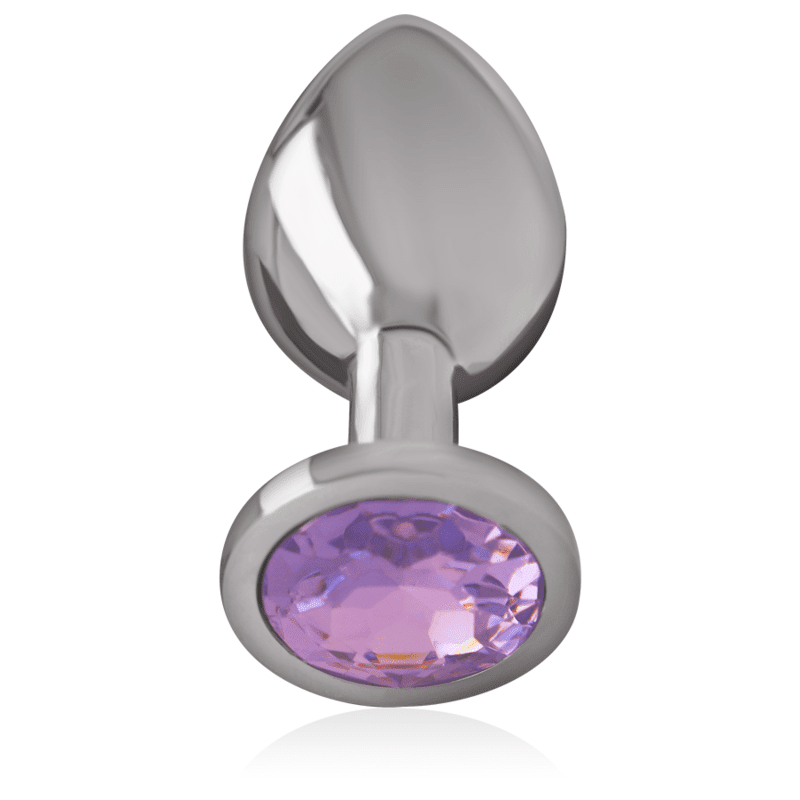 INTENSE - PLUG ANALE IN METALLO ALLUMINIO CON CRISTALLO VIOLA TAGLIA M - immagine 2