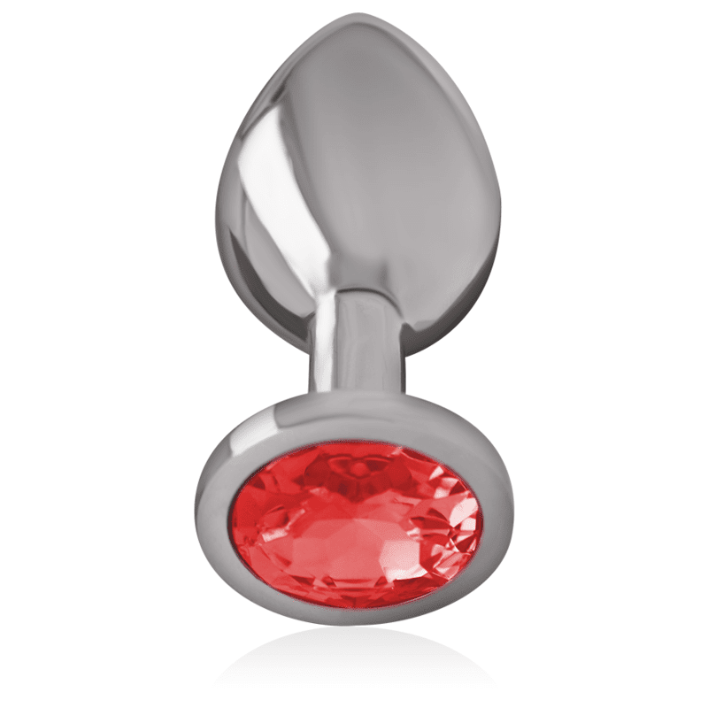 INTENSE - PLUG ANALE IN METALLO CON CRISTALLO ROSSO MISURA M - immagine 2