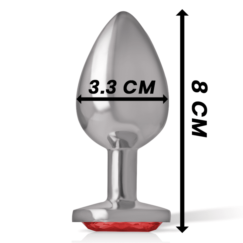 INTENSE - PLUG ANALE IN METALLO CON CRISTALLO ROSSO MISURA M - immagine 4