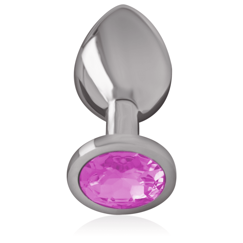 INTENSE - PLUG ANALE IN METALLO ALLUMINIO CON CRISTALLO ROSA TAGLIA S - immagine 2