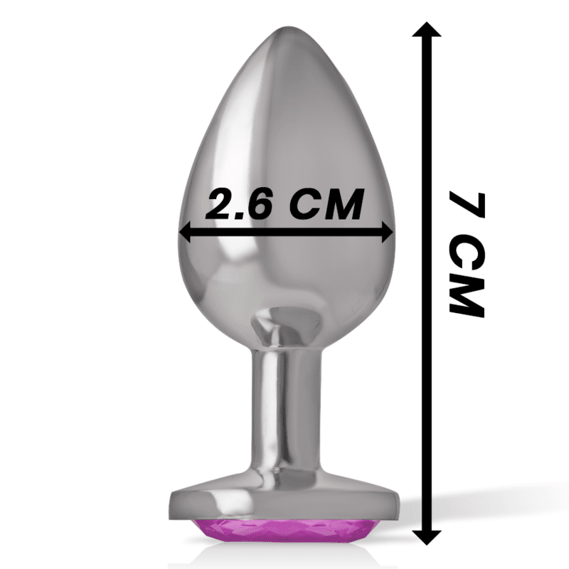INTENSE - PLUG ANALE IN METALLO ALLUMINIO CON CRISTALLO ROSA TAGLIA S - immagine 4