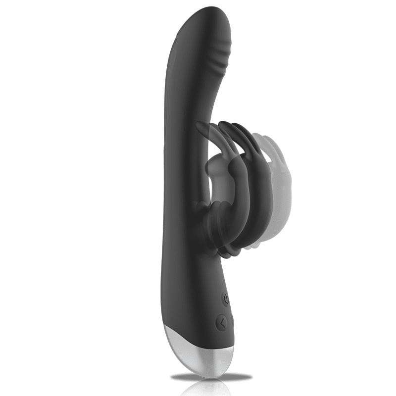 BLACKSILVER - DJ. STIMOLATORE CONIGLIO IN SILICONE RICARICABILE ADAM NERO - immagine 4
