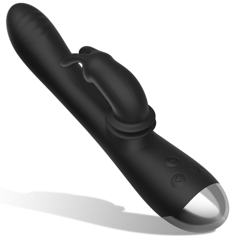 BLACKSILVER - DJ. STIMOLATORE CONIGLIO IN SILICONE RICARICABILE ADAM NERO - immagine 2