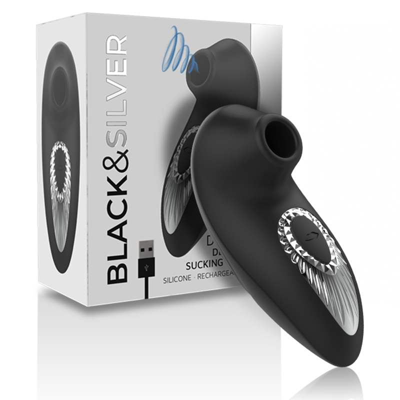 BLACKSILVER - DRAKE DELUXE SUCKING VIBE RICARICABILE IN SILICONE NERO
