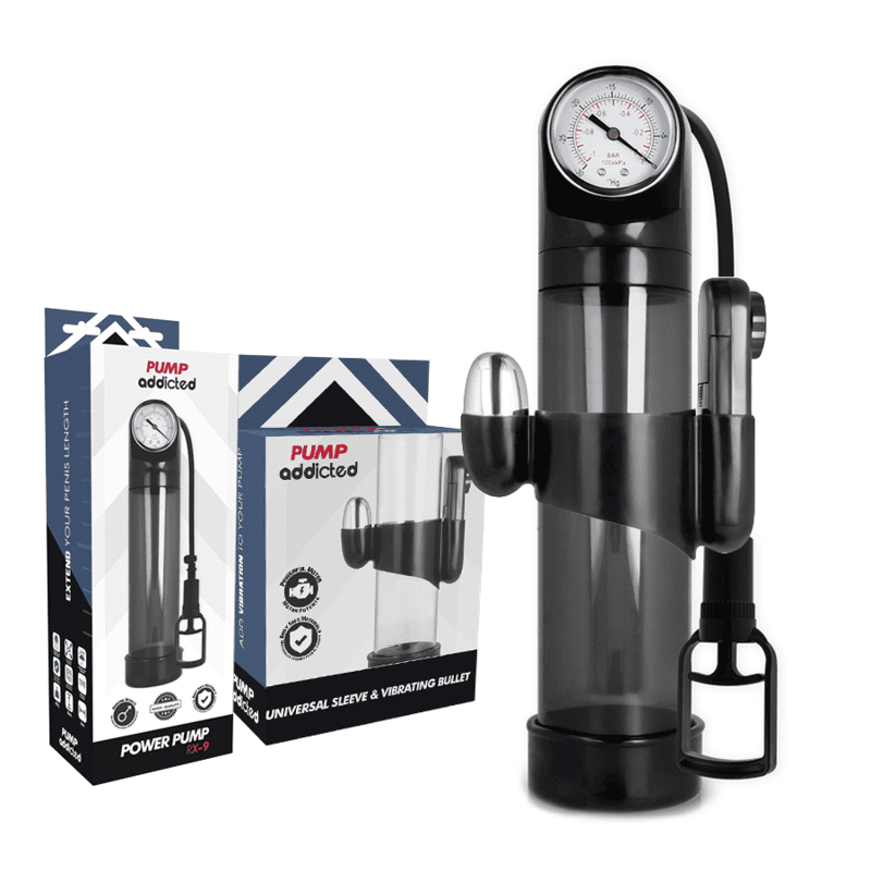 PUMP ADDICTED - POMPA PER L'EREZIONE RX9 NERA CON VIBRATORE - immagine 2