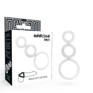 ADDICTED TOYS - SET DI ANELLI PER PENE TRASPARENTE