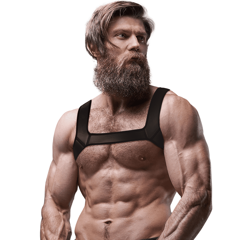 FETISH SUBMISSIVE ATTITUDE - IMBRACATURA PER IL PETTO IN NEOPRENE PER UOMINI TAGLIA L - immagine 4
