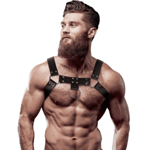 FETISH SUBMISSIVE ATTITUDE - IMBRACATURA PER IL PETTO IN ECOPELLE DA UOMO