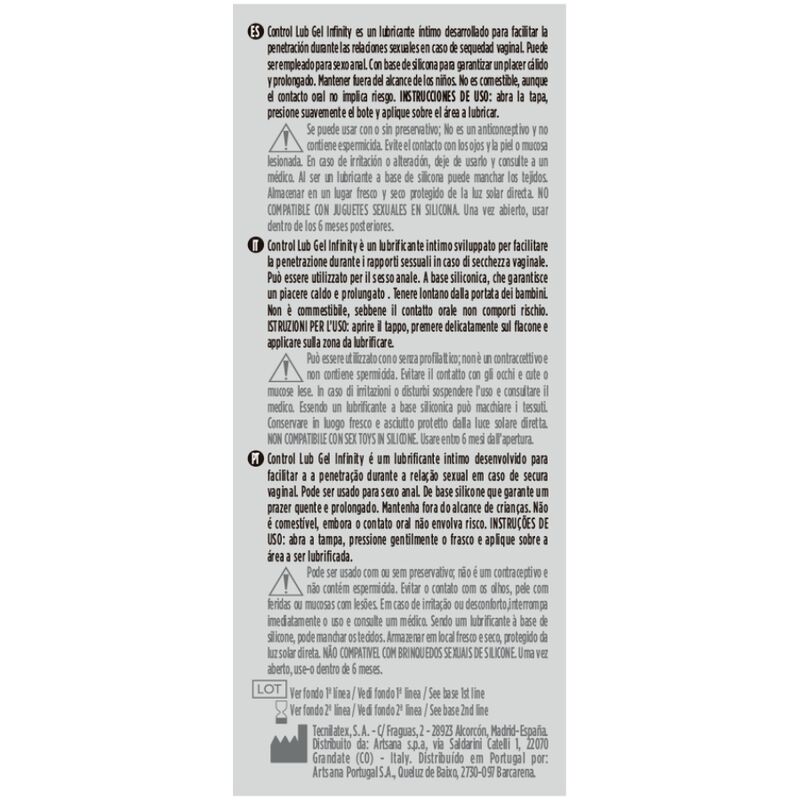 CONTROL - LUBRIFICANTE A BASE SILICONE INFINITY 75 ML - immagine 2