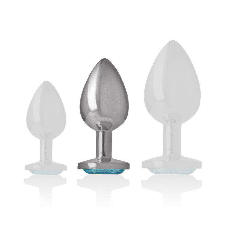 INTENSE - PLUG ANALE IN METALLO ALLUMINIO CUORE BLU TAGLIA M - immagine 5