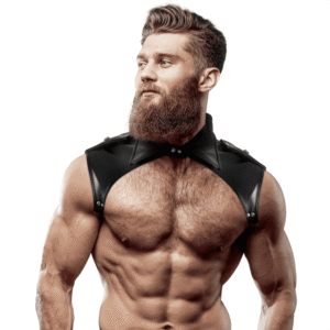 FETISH SUBMISSIVE ATTITUDE - IMBRACATURA PER IL COLLO IN ECOPELLE REGOLABILE DA UOMO BRIGADE