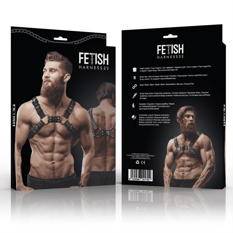 FETISH SUBMISSIVE ATTITUDINE - IMBRACATURA PER BULLDOG IN ECOPELLE REGOLABILE DA UOMO - immagine 2