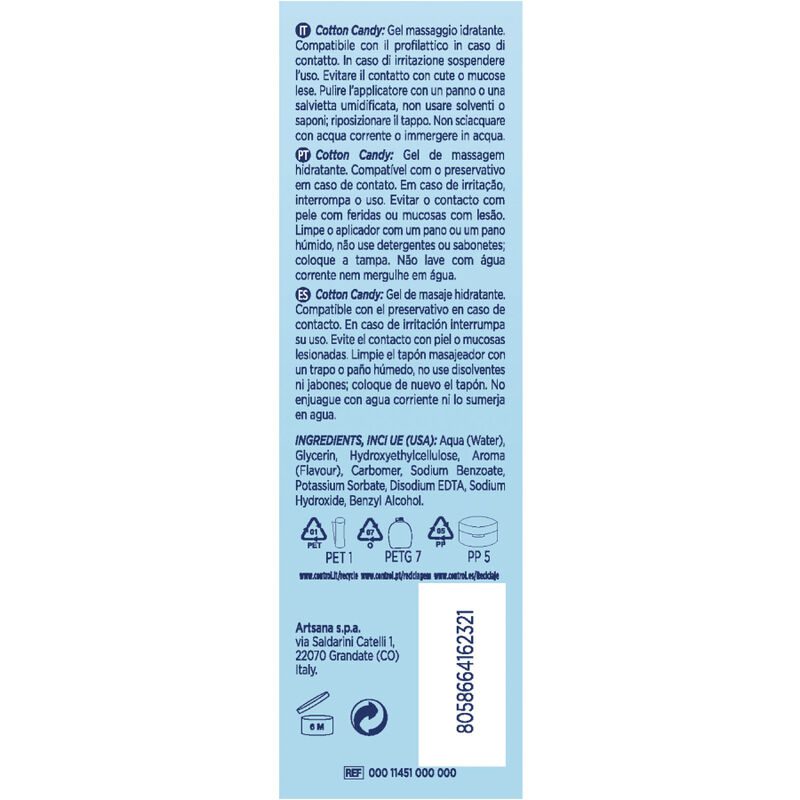 CONTROL - GEL DA MASSAGGIO ZUCCHERO FIOTATO 3 IN 1 200 ML - immagine 2
