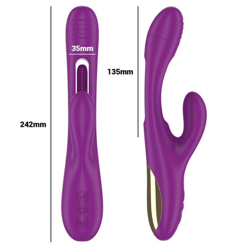 INTENSE - APOLO VIBRATORE MULTIFUNZIONE RICARICABILE 7 VIBRAZIONI CON LINGUA OSCILLANTE VIOLA - immagine 4