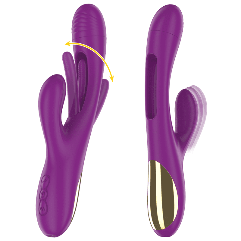 INTENSE - APOLO VIBRATORE MULTIFUNZIONE RICARICABILE 7 VIBRAZIONI CON LINGUA OSCILLANTE VIOLA - immagine 2
