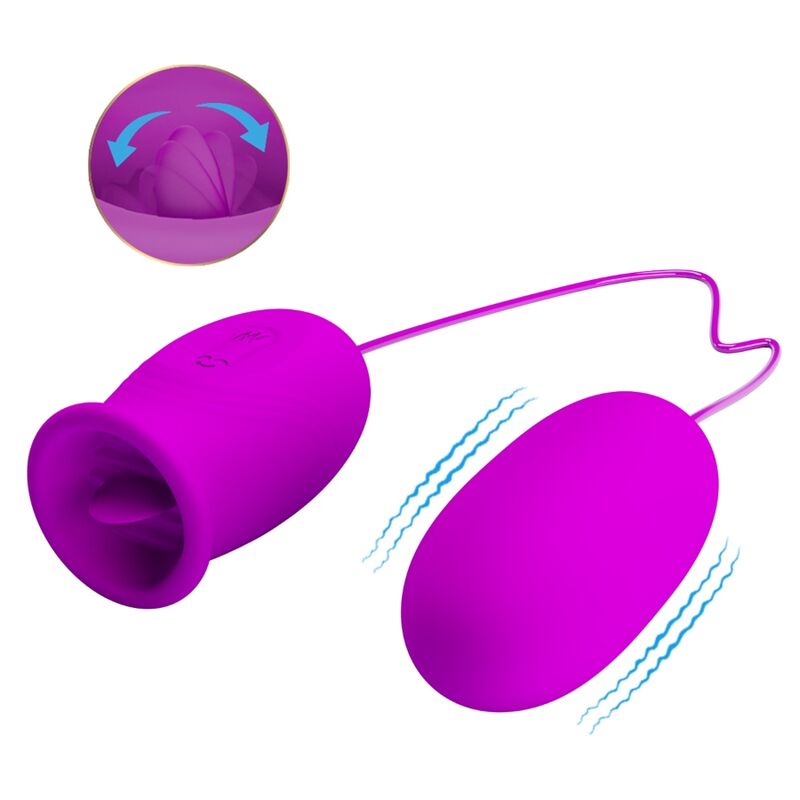 PRETTY LOVE - VIBRATORE RICARICABILE DAISY DUAL EGG VIOLA - immagine 3