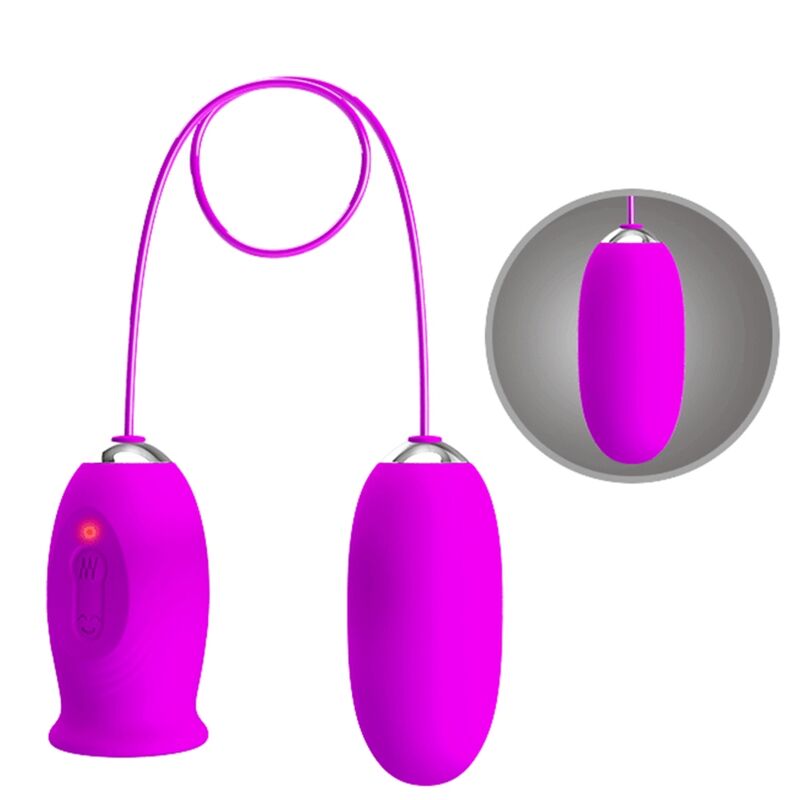 PRETTY LOVE - VIBRATORE RICARICABILE DAISY DUAL EGG VIOLA - immagine 5