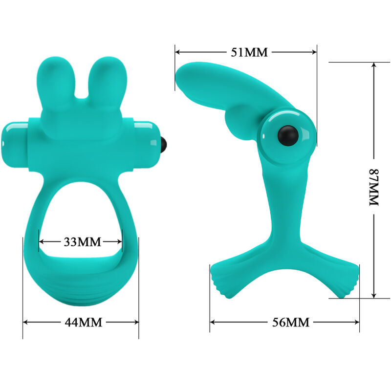 PRETTY LOVE - ANELLO VIBRATORE CONIGLIO VERDE DANTE - immagine 4