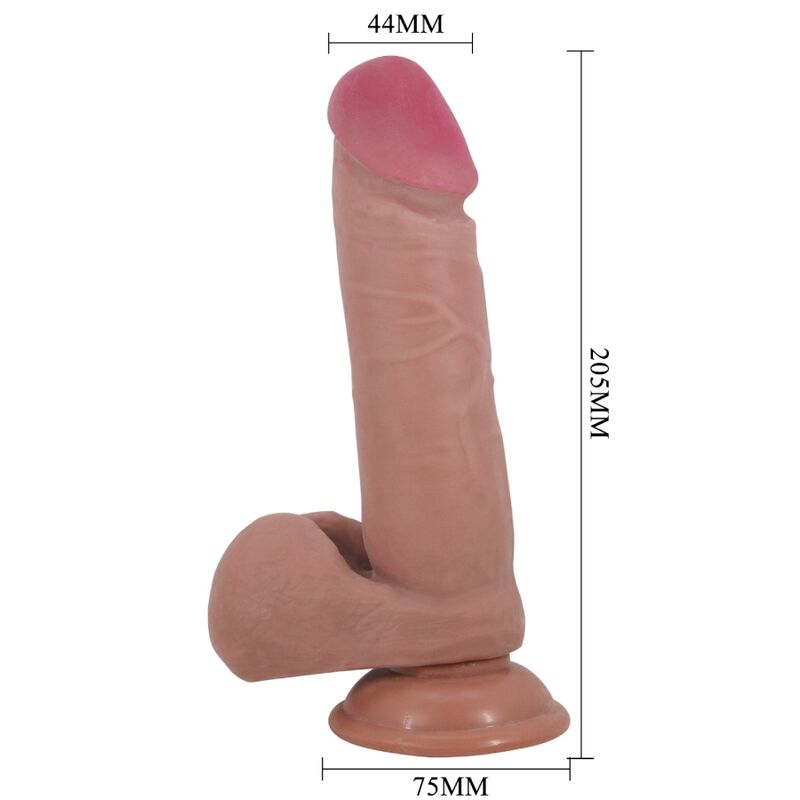 PRETTY LOVE - DILDO REALISTICO SLIDING SKIN SERIES CON VENTOSA SCORREVOLE DELLA PELLE MARRONE 20,5 CM - immagine 3