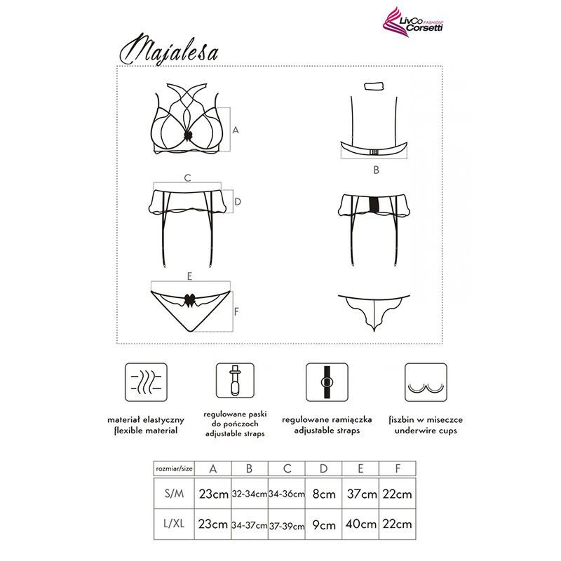 LIVCO CORSETTI FASHION - MAJALESA LC 90526 SUJETADOR + LIGUERO + PANTY BLACK - immagine 5