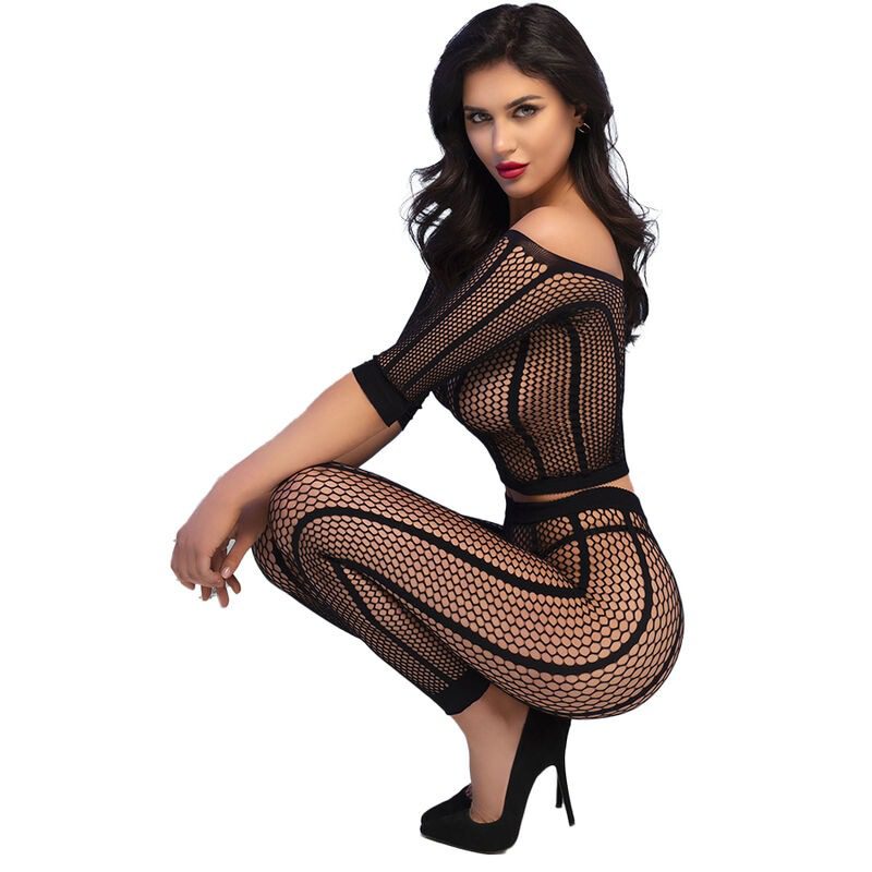 CHILIROSE - CR 4647 TOP E LEGGINS NERO S/M - immagine 3