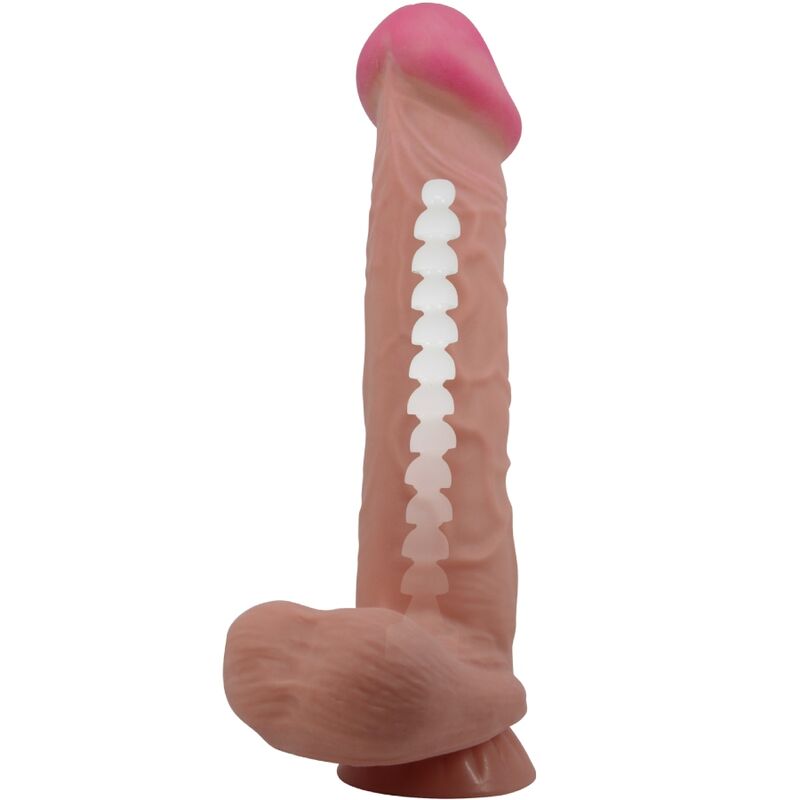 PRETTY LOVE - DILDO REALISTICO SLIDING SKIN SERIES CON VENTOSA SCORREVOLE DELLA PELLE MARRONE 26 CM - immagine 5