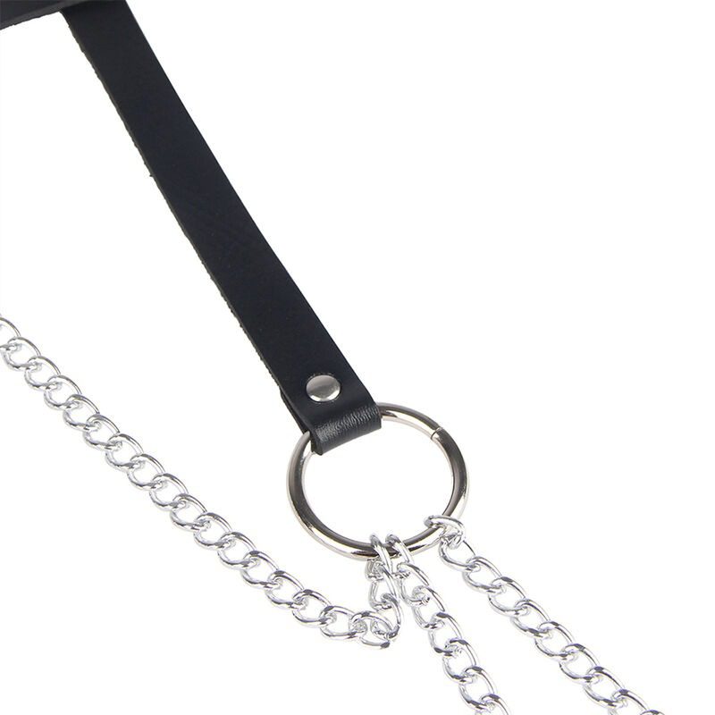 SUBBLIME - ANELLO IN PELLE CATENA ??CINTURA NERA TAGLIA UNICA - immagine 5