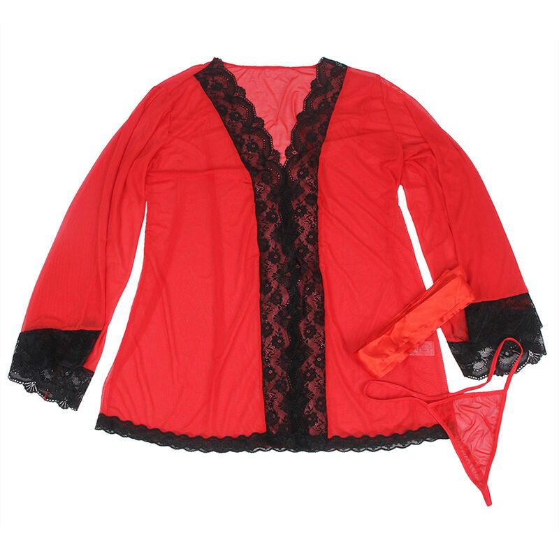 SUBBLIME - BATA TELA TRANSPARENTE DETALLE ENCAJE ROJO S/M - immagine 5