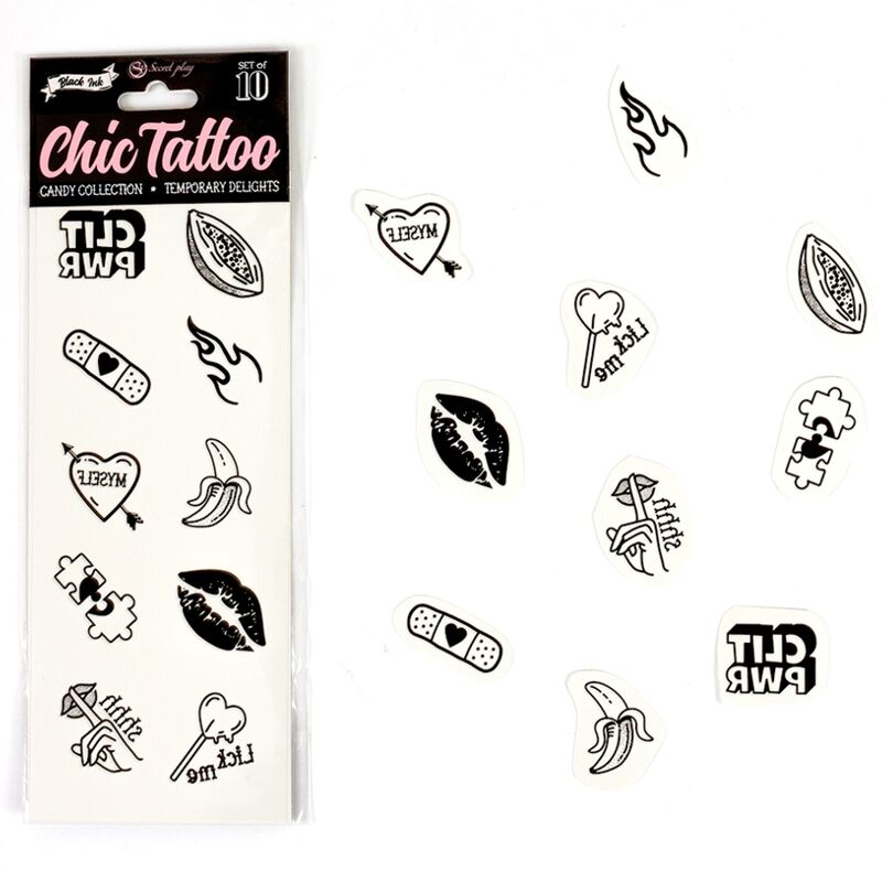 SECRET PLAY - SET DI 10 TATUAGGI TEMPORANEI DELLA COLLEZIONE CANDY - immagine 2