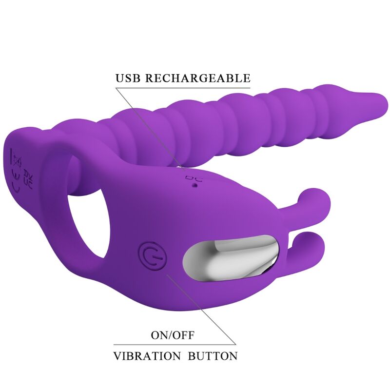 PRETTY LOVE - BLACKNEY ANELLI PER PENE CON SPINA VIBRATORE - immagine 5