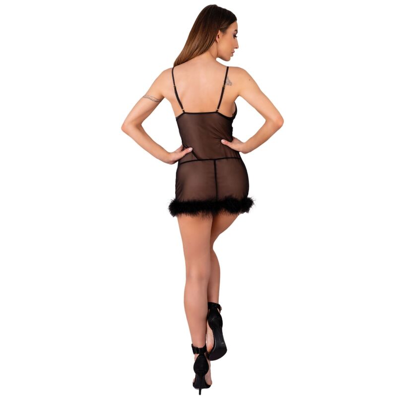 LIVCO CORSETTI FASHION - ZERUNAM SET BABYDOLL + TANGA NEGRO - immagine 2