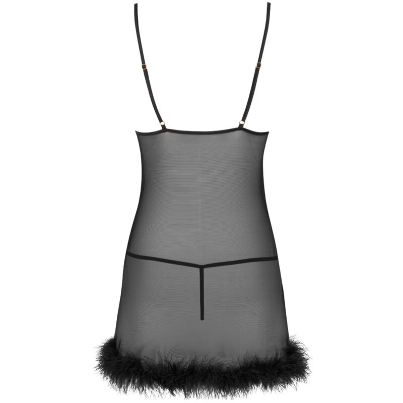 LIVCO CORSETTI FASHION - ZERUNAM SET BABYDOLL + TANGA NEGRO - immagine 4