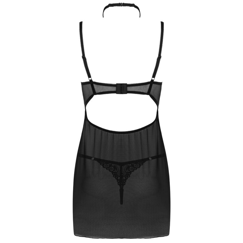 LIVCO CORSETTI FASHION - BINELLA SET BABYDOLL + TANGA NEGRO - immagine 4