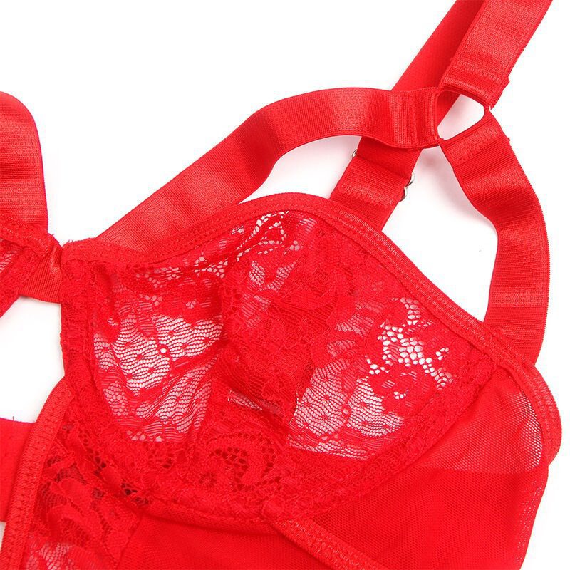 SUBBLIME - TEDDY CON LIGA DETALLE ENCAJE Y TIRAS ROJO S/M - immagine 4