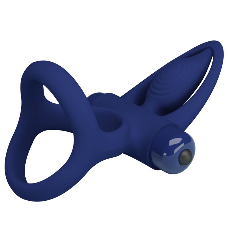 PRETTY LOVE - MAT DOPPIO ANELLO CON VIBRAZIONE E STIMOLATORE BLU - immagine 5