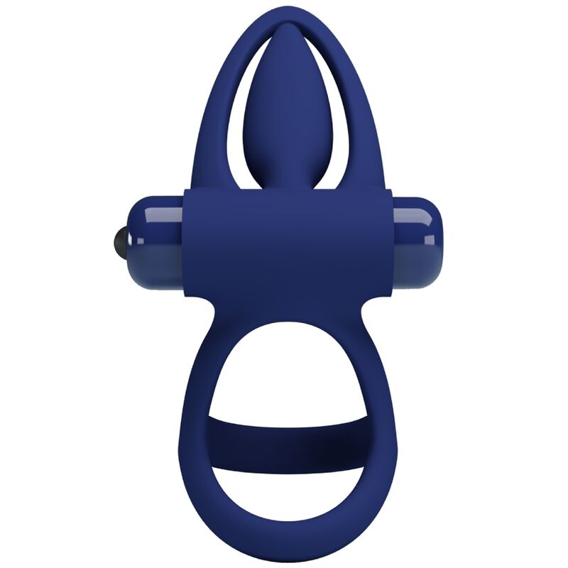PRETTY LOVE - MAT DOPPIO ANELLO CON VIBRAZIONE E STIMOLATORE BLU - immagine 4