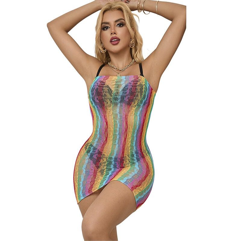 SUBBLIME - 952457 VESTITO A RETE SENZA MANICHE CON SPALLE SCOPERTE ARCOBALENO TAGLIA UNICA - immagine 3