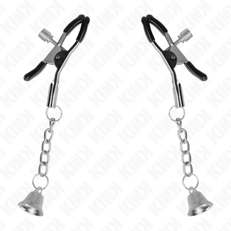 KINK - MORSETTI PER CAPEZZOLI CON CIONDOLO CAMPANELLA IN ARGENTO 6 CM - immagine 2