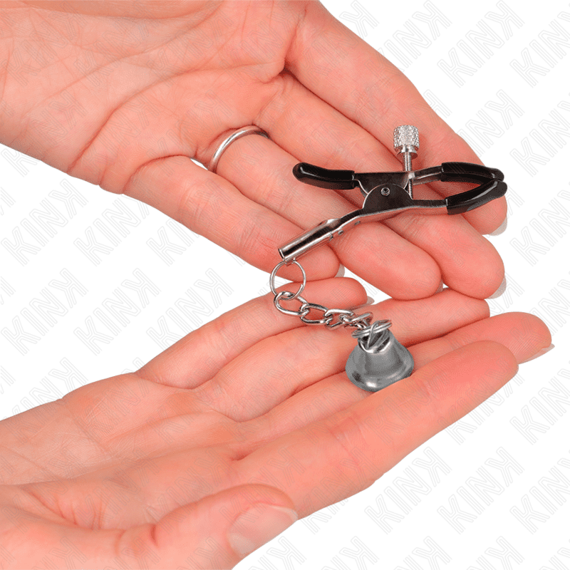 KINK - MORSETTI PER CAPEZZOLI CON CIONDOLO CAMPANELLA IN ARGENTO 6 CM - immagine 3