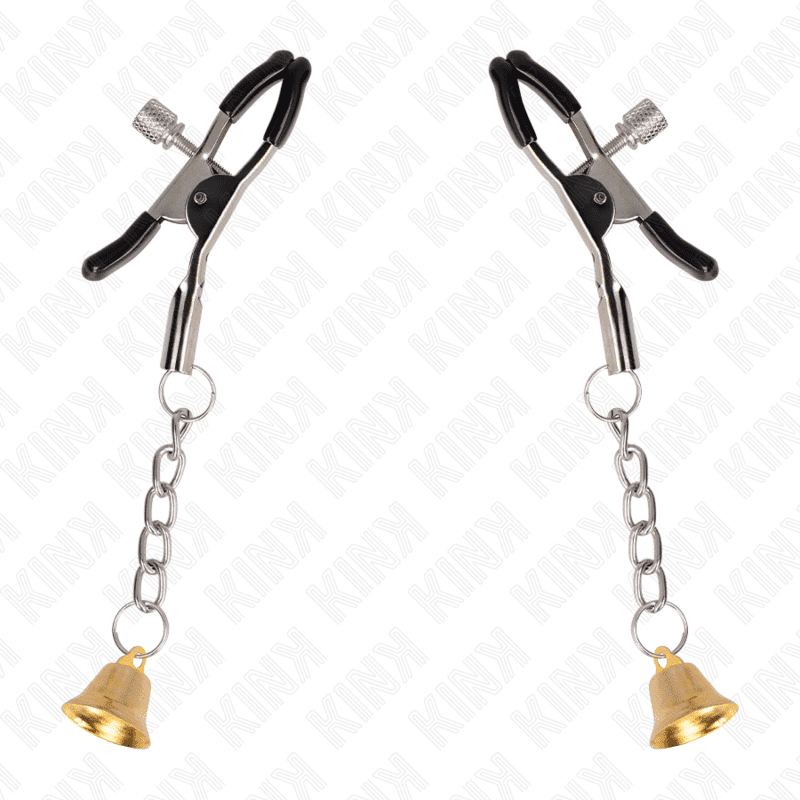 KINK - MORSETTI PER CAPEzzoli CON PENDENTE CAMPANELLA IN ORO 6 CM - immagine 2
